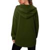 Women's Fashionable Solid Color Hooded Long Sleeved Pocket Pullover Sweatshirt Top