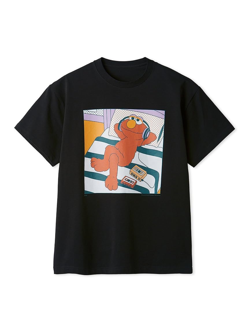 [Sesame Street Market] Tape T-shirt SSMUCT253429 Unisex Adult Black M