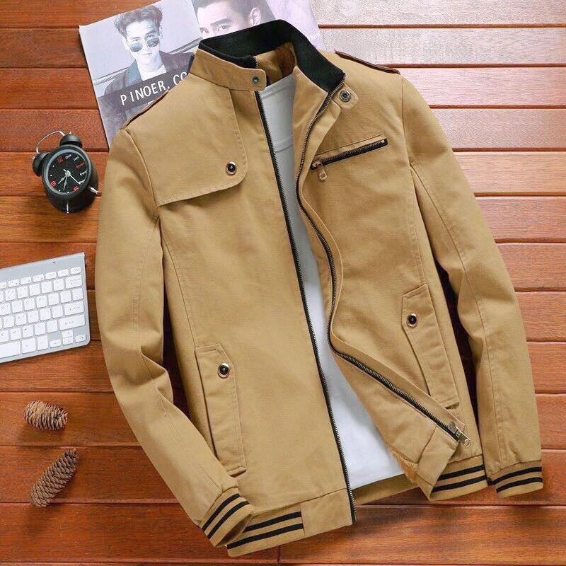 cotton stand collar jacket