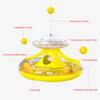 Kitten Tumbler Track Balls Toy Cat Carousel Shaped Turntable Leaky Food Toy Intelligence Boosting Cat-teasing Stick Pet Supplies