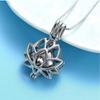 Stainless Steel Hollow Jewelry Heart Shaped Pendant Necklace Lotus Flower Shape Jewelry