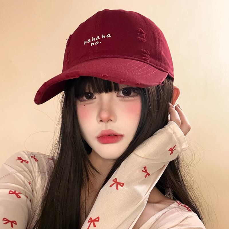 New Retro Washed Soft Top Cap Children's Embroidered Letter Baseball Cap Versatile Face Small Men's and Women's Sun Hats