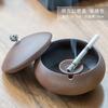 Retro Windproof Ceramic Ashtray with Lid Home Decor Accessories Ashtray Living Room Bar Cigarette Accessories Boyfriend Gift