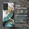 Aesthetic Flower Marble Texture Art Tempered Glass Phone Case for Motorola Moto G85 G84 G75 Edge 50 Fusion 40 Neo 30 Pro Covers