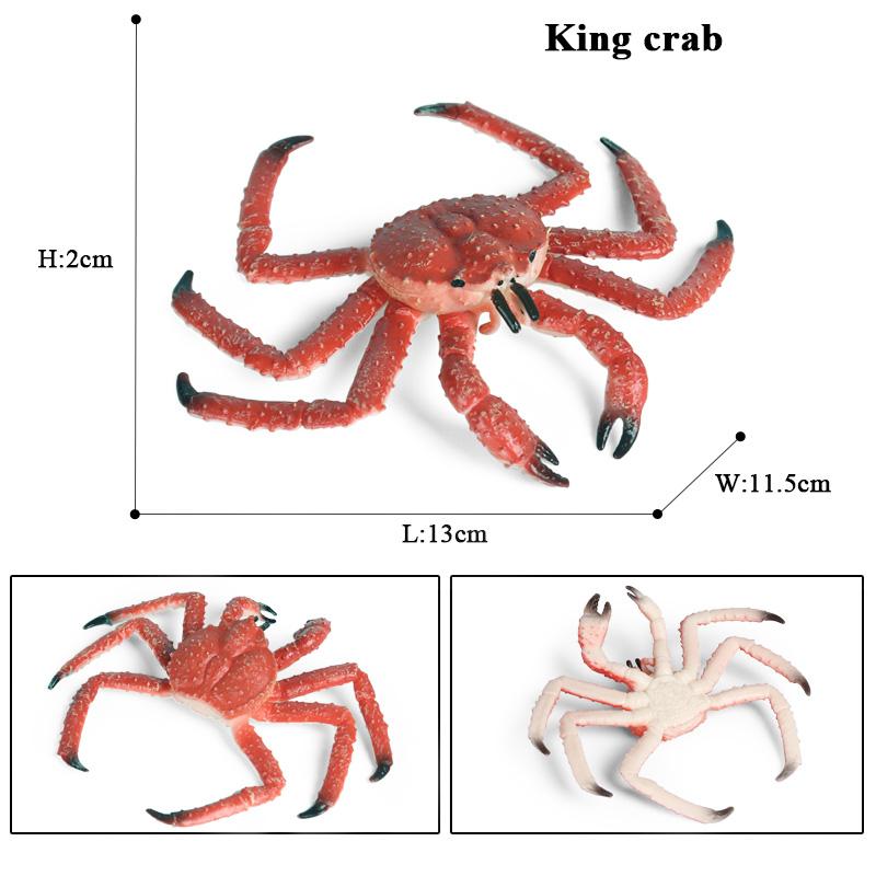 Oenux Simulation Ocean Sea Life Animals Model Lovely Crab Action Figures Toy Cake Toppers Collection Jouet Kids Education Gift