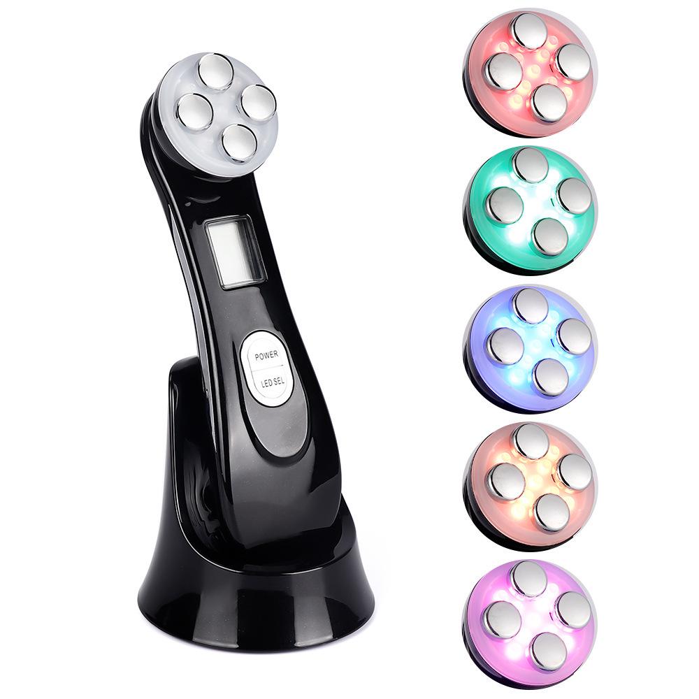 4-Color LED Beauty Device for Home Use: Handheld Facial Skin Rejuvenation and Essence Absorption.