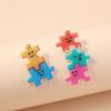 Fully Managed Environmentally Friendly Acrylic Stud Earrings, Personalized School Season Plus Or Minus Puzzle Shape Earrings