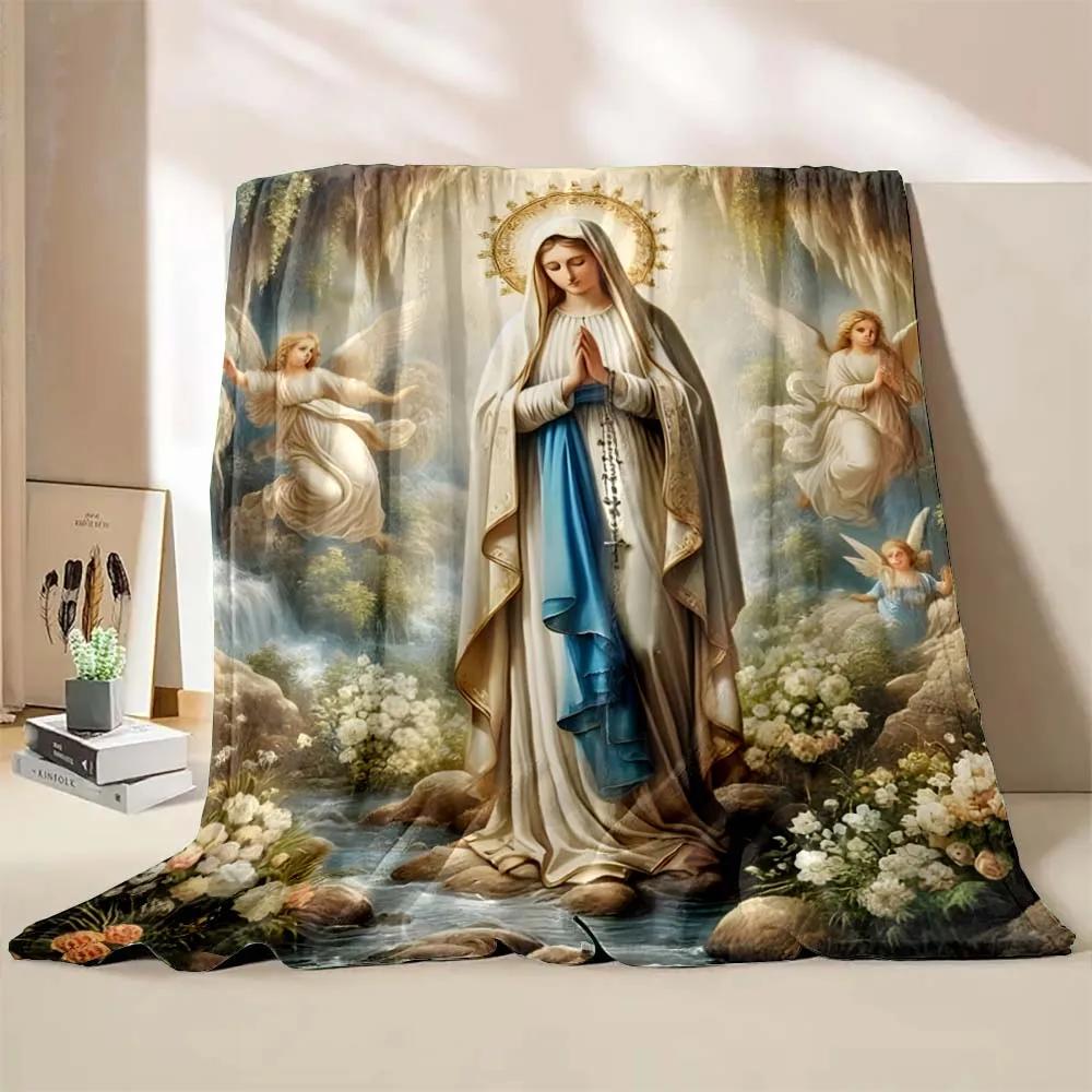 1PC God Jesus Believer Pray Printed Blanket Soft and Comfortable Home Travel Blanket Adult and Child Warm Blanket Catholic