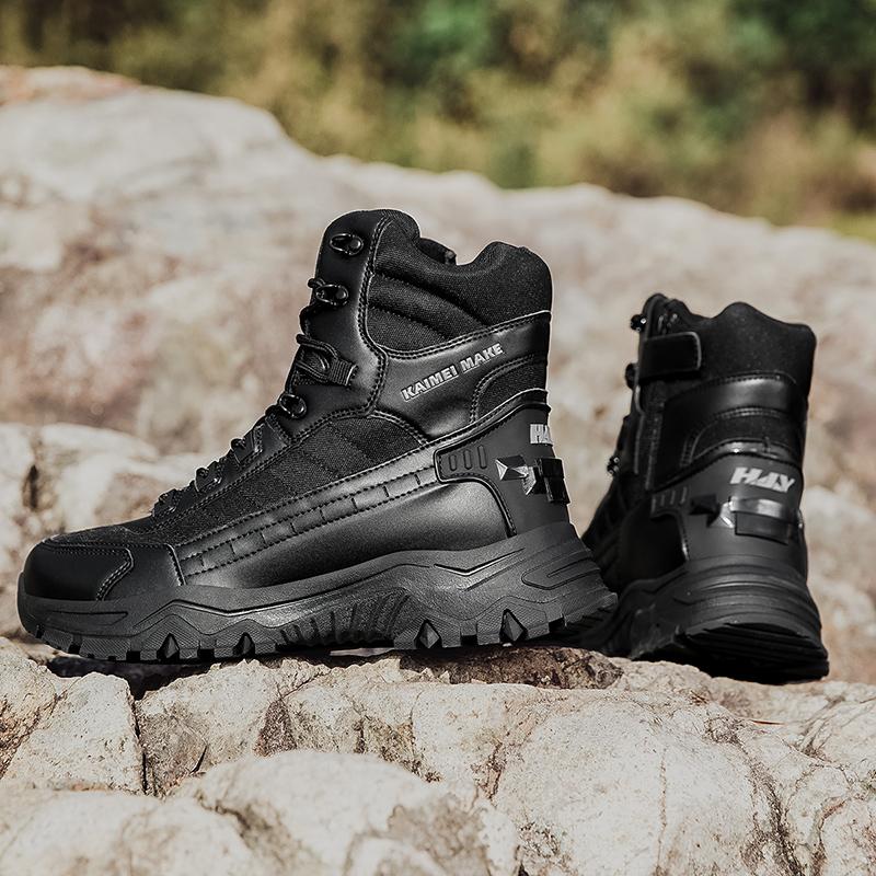 Men Tactical Boot Military Safety Hunting Hiking Shoes Anti-Slip Desert Lace Up Motorcycle Ankle Army Climbing Shoes Zapatillas