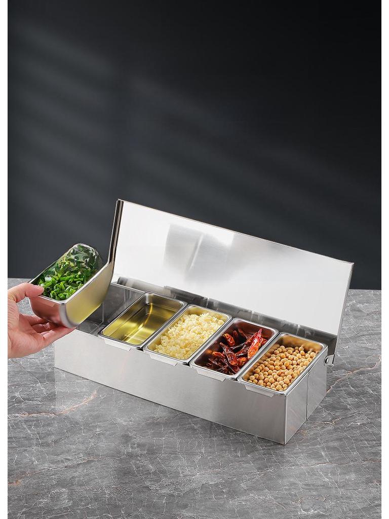 Edelstahl Klappdeckel Gewürz- und Aufbewahrungsbox für Küche oder Restaurantgebrauch