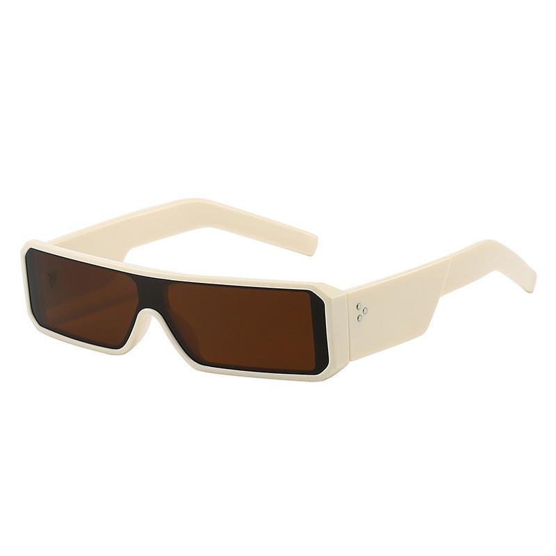 Retro Square Sunglasses For Women With Uv400 Protection And Pc Lenses For Outdoor Activities BeigeFrameBrownLens