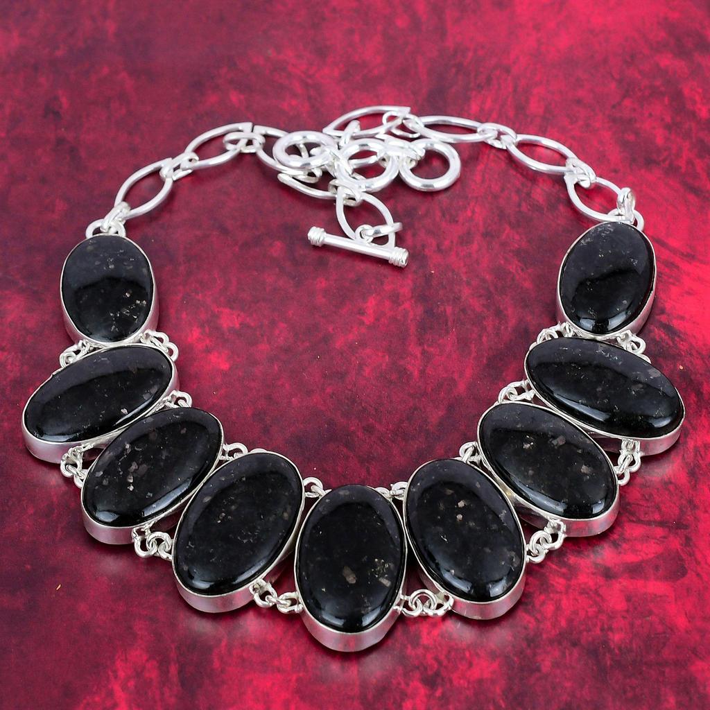 Nummite  Gemstone Jewelry, 925 Solid Sterling Silver Necklace& Bracelet, Designer Jewelry Set, Handmade Bracelet For Gift