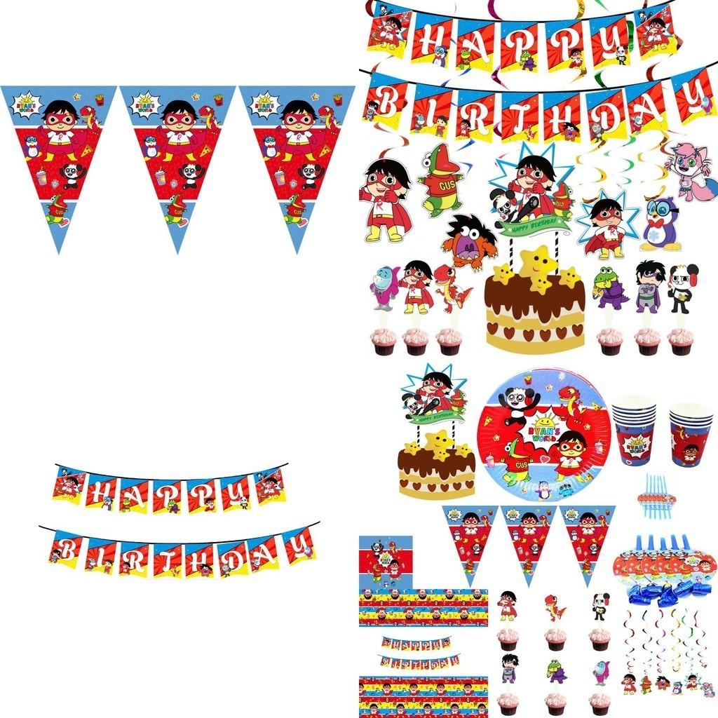 Ryans Party World Decoration Tableware Paper Cup Plate Banners Kids Birthday