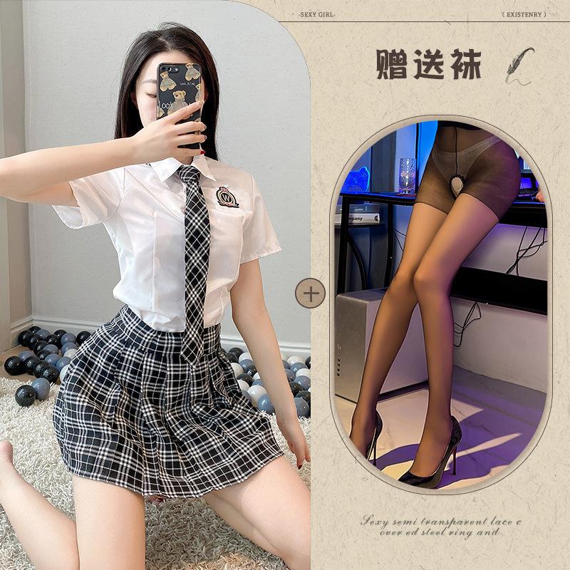 Sexy Underwear, Uniform Temptation, Student Clothing, Plaid Tie, Split Pure Japanese and Korean Campus Uniforms, Role-playing