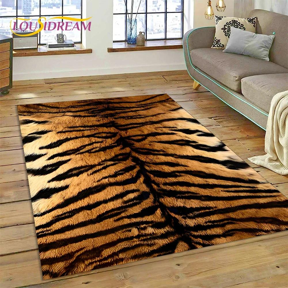 Colorful Zebra Stripe Leopard Tiger Carpet Rug for Bedroom Living Room Home Sofa Decoration,Children Game Large Decor Floor Mat