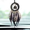 Handmade Woven Dreamcatchers Car Window Wall Hanging Feathered Tassels Natural Stone Bells Ornament for Bedroom Decors