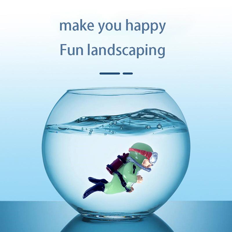 Classic Fish Tank Decoration Luminous Green Mini Floating Diver Aquarium Ornaments Cute Small Floating Ball Aquarium Accessories