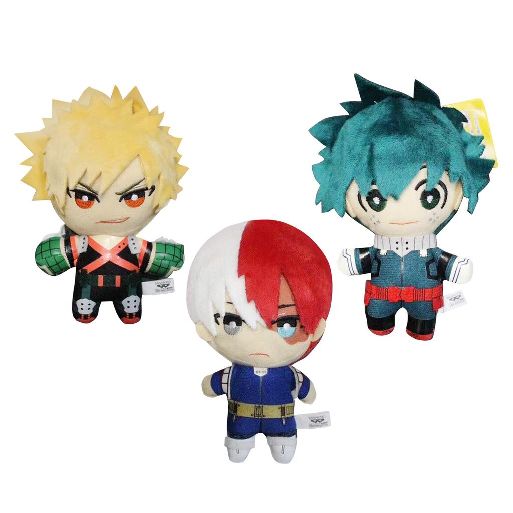 15CM MHA Hero Anime Izuku Midoriya Katsuki Bakugou Shouto Todoroki Plush Pendant Toy Soft Plush Doll bag decora fans Gift