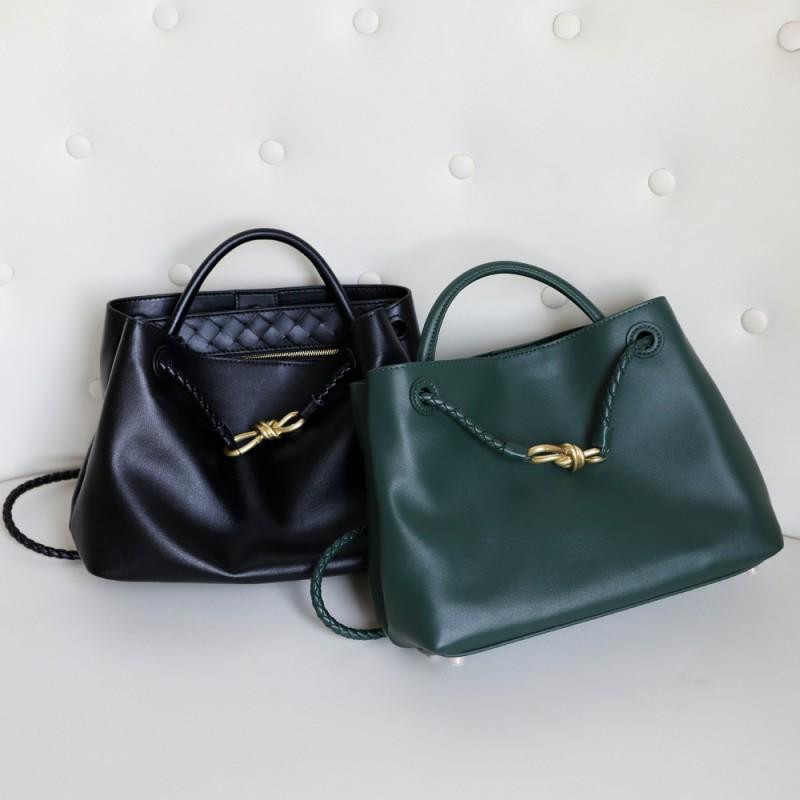 Womens Genuine Leather Tote Bag With Metal Bow Detail Large Capacity Shoulder Handbag Vintage Style