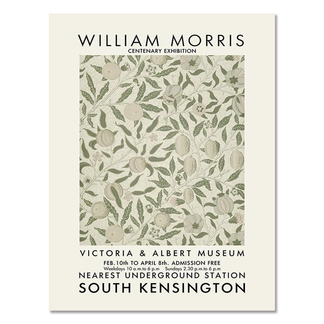 Abstrakte William Morris Blume Blatt Vogel Wandkunst Leinwand Malerei nordische Poster und Drucke Wandbilder für Wohnzimmer Dekor