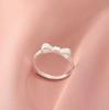 PANJBJ   CopperBowknot Ring for Women Love Heart Minimalism Sweet Romantic Adjustable Jewelry Gift Dropshipping