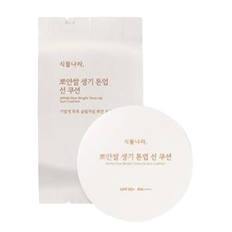 

Shingmulnara Brightening Rice Tone-Up Sun Cushion SPF50+ PA++++ Set (Main 15g + Refill 15g) – Choose 1 of 4 Shades Ppoyan White (Bright White Tone-Up)