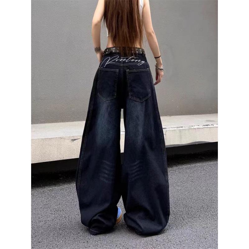 Women s High-Waist Retro Embroidered Wide-Leg Jeans - Autumn 2025 Collection 3XL
