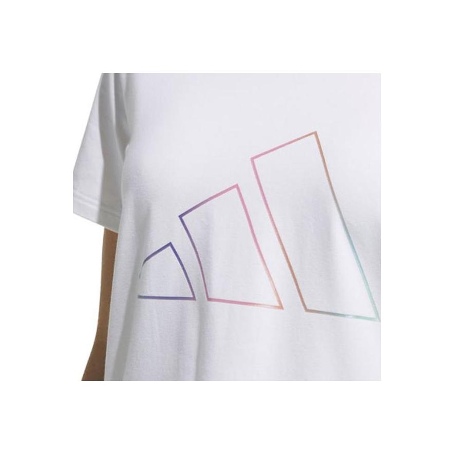 Adidas Mountain Logo Sports Short Sleeve Tee Women Tops White GP0673