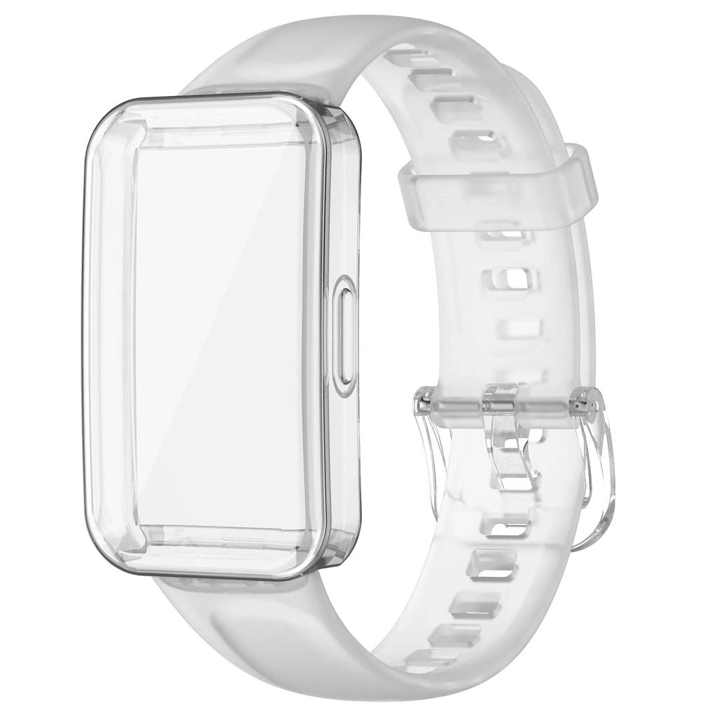 Silicone Watchbands For Huawei Band 9 Strap Replacement Strap For Huawei Band 8 Correa Bracelet Screen Protector Accessories