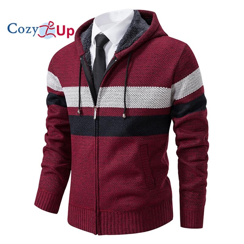 

Уютный мужской кардиган с шалевым воротником, повседневный вязаный свитер с длинными рукавами и открытым передом, пальто с карманами M красный
