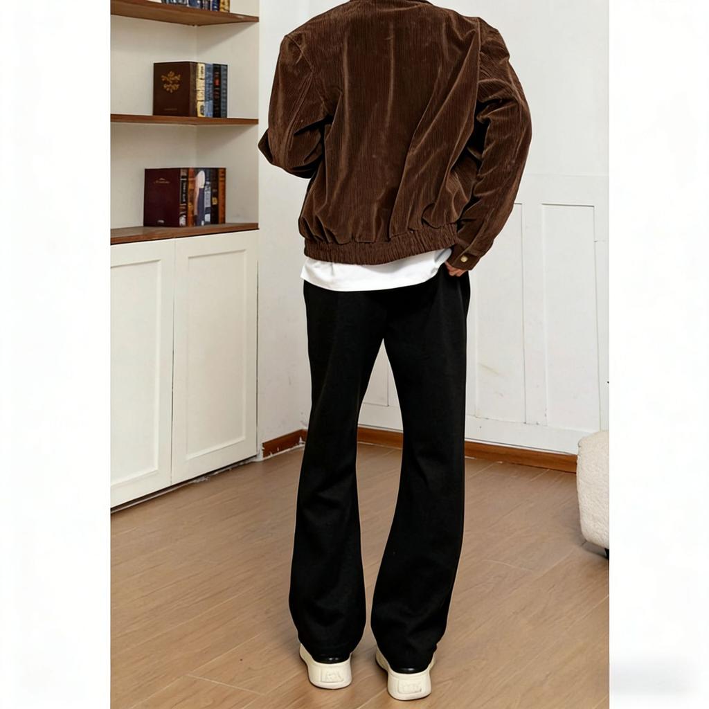 American high street pendant suit pants men's summer thin thin high-end loose micro-pull casual pants