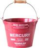 Mercury Interior Small 5L Tin Bucket for Cleaning, Storage, Camping, and Outdoor Use, Firewood Storage, Red, ME048141