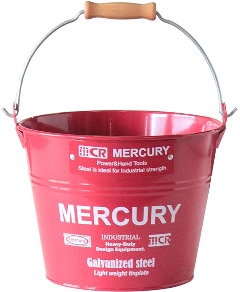 

Mercury Interior Small 5L Tin Bucket for Cleaning, Storage, Camping, and Outdoor Use, Firewood Storage, Red, ME048141