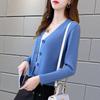 Women's V-Neck Knit Cardigan - Spring/Autumn Short Shawl Jacket for Petite Sizes