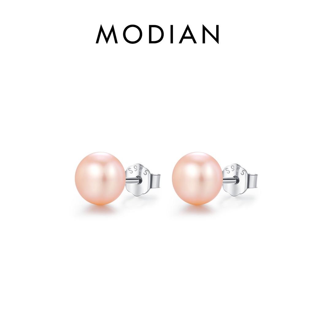 Natural Freshwater Pearls Stud Earrings 925 Sterling Silver Classic Elegant Earrings For Women Female Fine Jewelry