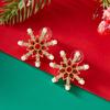 Multicolor Christmas Stud Earrings Pearl Xmas Dangle Earrings Snowflake Earrings  New Year Ear Gift