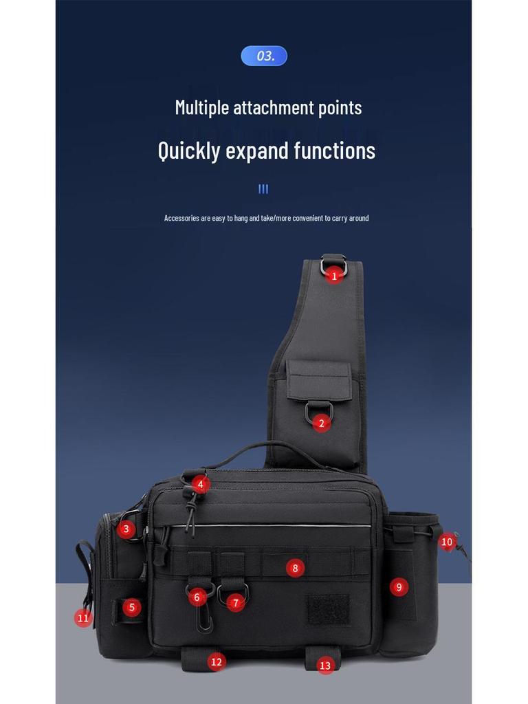 Multifunctional Large Capacity Fishing Rod & Tackle Bag: Waist, Backpack, Crossbody, and Holder