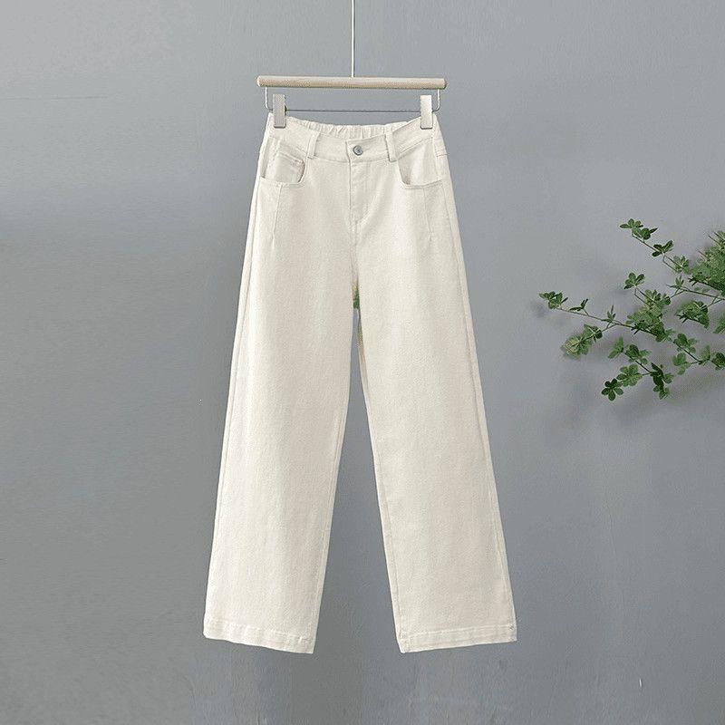 

2026 Spring/Summer High-Waisted Korean Style Slimming Versatile Plus Size Casual Pants - Narrow/Wide-Leg, Loose Fit, Nine-Tenths Length 2XL (recommended 125-139 jin) абрикосовый