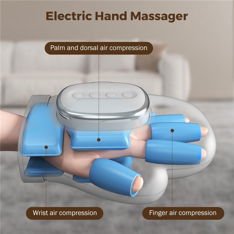 Intelligent Hot Compress Hand Massager Electric Finger Massager Air Compression Vibration Massage For Finger Palm Fatigue Relax