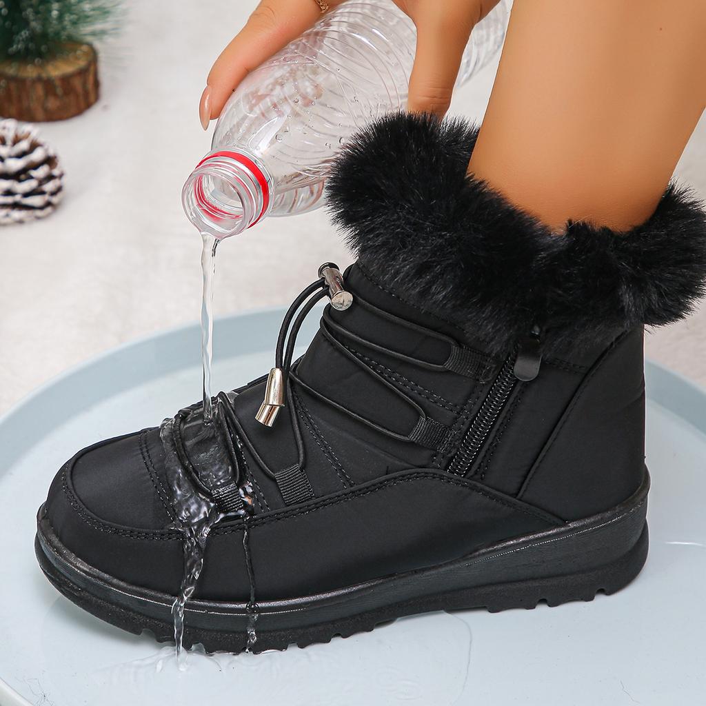 Thick Plush Winter Boots for Woman 2025 Non Slip Down Waterproof Snow Boots Women Plus Size 43 Warm Faux Fur Ankle Botas Mujer