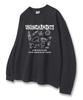 UNION GARMENTS Cutie Girl Sketch Loose Fit Long Sleeve T-Shirt Dark Gray [Basic Or Ribbed]