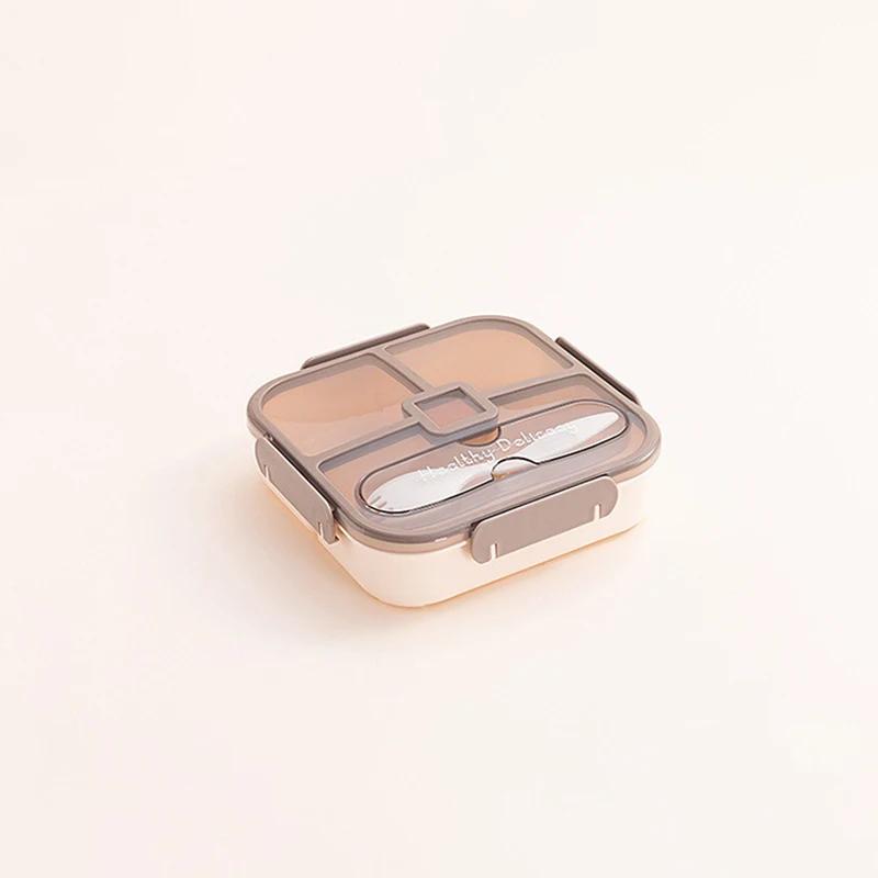 

1100 мл портативный ланч-бокс с 4 отделениями студенческий бенто-бокс с контейнерами для столовых приборов герметичный герметичный легкоочищаемый контейнер для еды