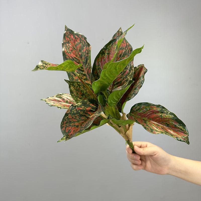 Creative 14 Leaves Artificial Plant Evergreen Photo Props Scene Making Greenery Leaves Green Plant Wall Home Decoration