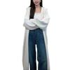 Live stream explosion Lazy wind hooded knitted cardigan women's medium and long autumn and winter new Korean sweater jacket coat