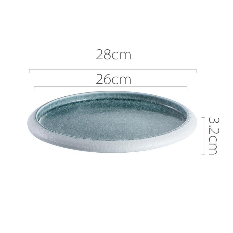 Creative Circular Ceramic Flat Plate Restaurant Service Plate Steak Plate Dessert Plates Sushi Plates Specialty Tableware