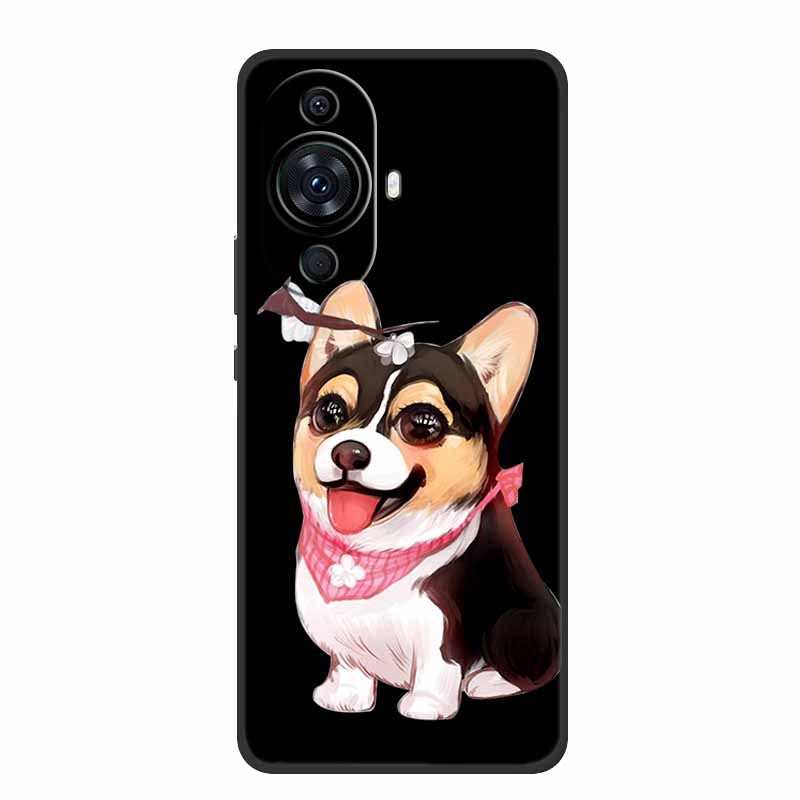 Funda For Huawei Nova 12s Case Cute Cartoon Cat Black Silicone Soft Back Cover Case For Huawei Nova 12s Case Nova12s 12 S Coque