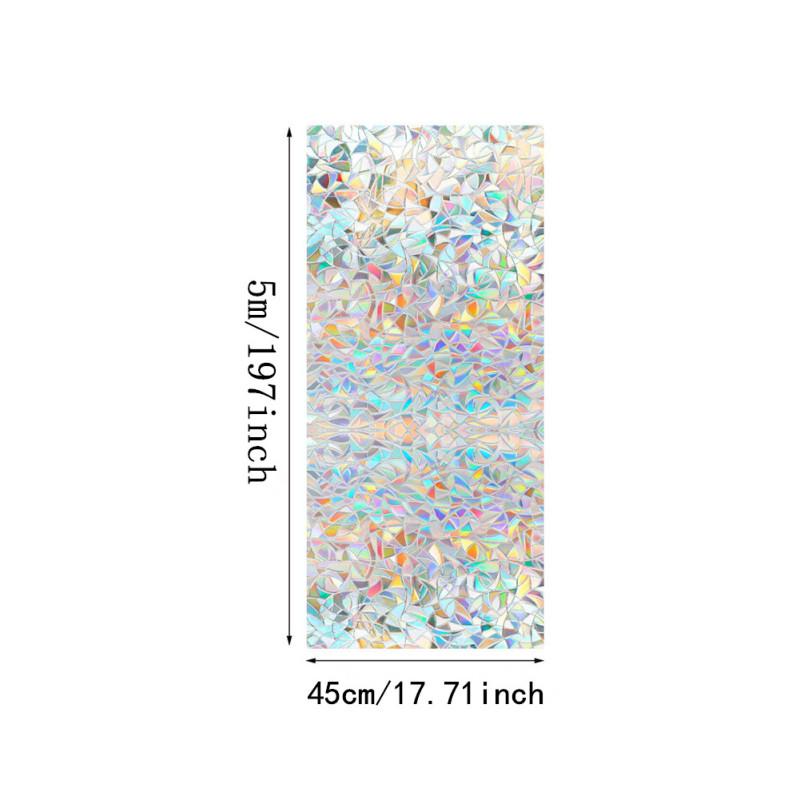 

Защитная пленка для окон Rainbow, оконная пленка для конфиденциальности с процессом 3D-травления, полупрозрачная защита от ультрафиолета 45cm*500cm