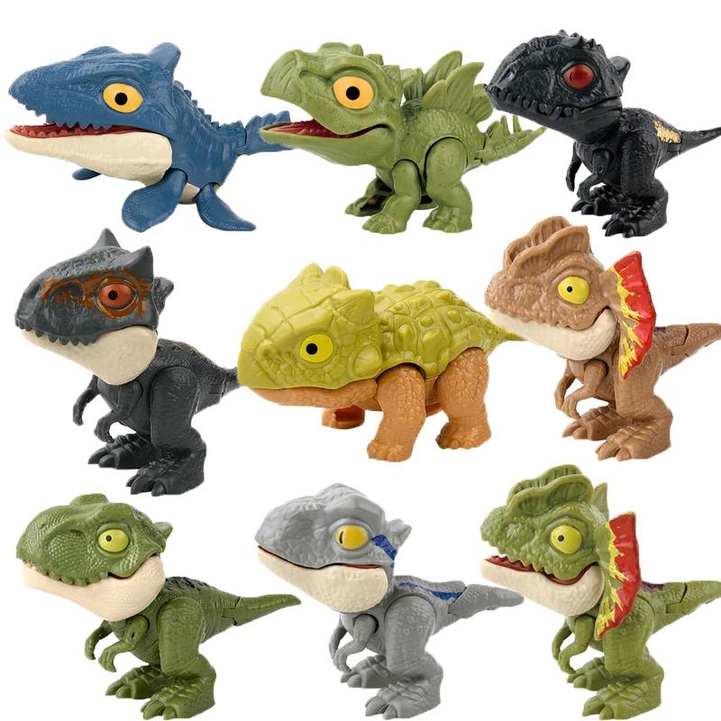 Jurassic Finger Dinosaur  Tyrannosaurus Model Toys For Kids Finger Biting Dinosaurs Movable Joints Dinosaur Toy For Boy Gift