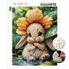 DIY Pearl Painting Canvas Cute Bunny Design Shiny 3D Bead Art Kit Creative Leisure Craft for Living Room Wall Decor