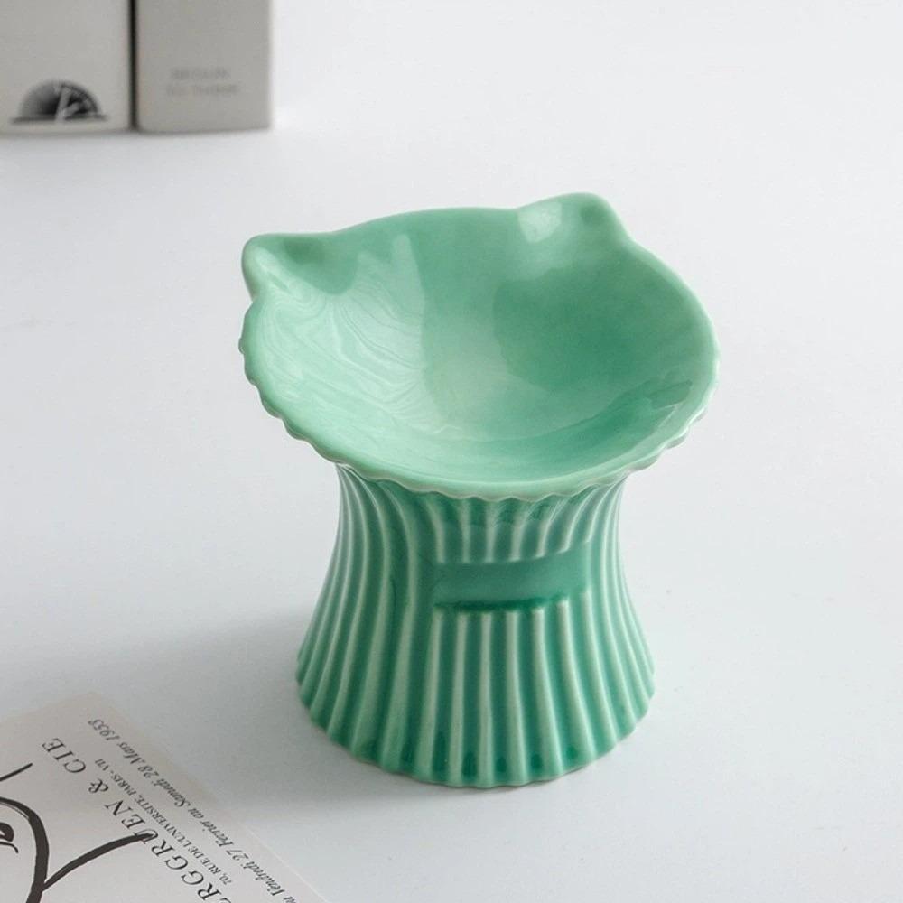 

High Foot Ceramic Cat Bowl Anti-Slip Base Pet Drinking Bowl Cat Feeding Dish Food Feeding Style 5